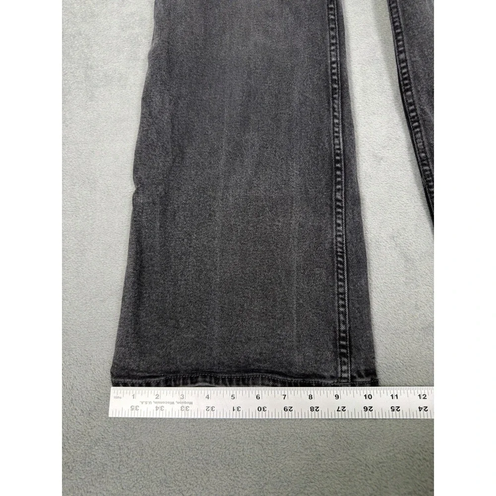 Hollister Jeans Womens 00 Black Dark Wash Denim Ultra High Rise Wide Leg Stretch